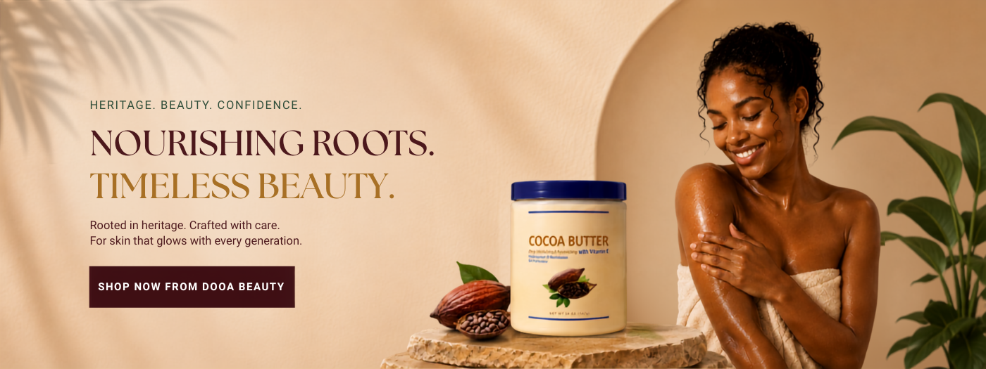 Nourishing roots, timeless beauty. Shop Nubian Queen Cocoa Butter.